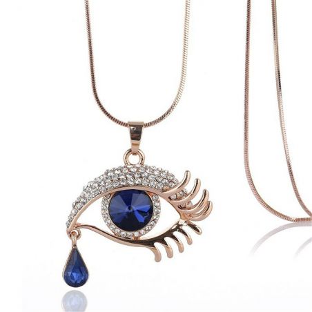 Necklace TASYAS Crystal eye blue