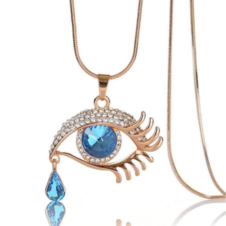 Necklace TASYAS Crystal Eye blue