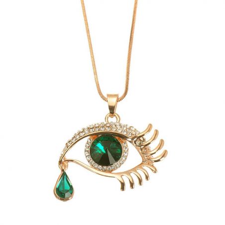 Necklace TASYAS Crystal Eye green