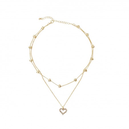 Chain TASYAS Double gold necklace with hearts