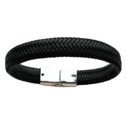 Leather braided black
