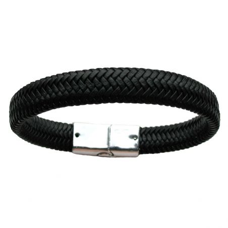 Bracelet TASYAS Leather braided black