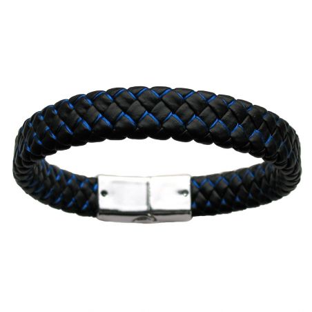 Bracelet TASYAS Leather braided blue