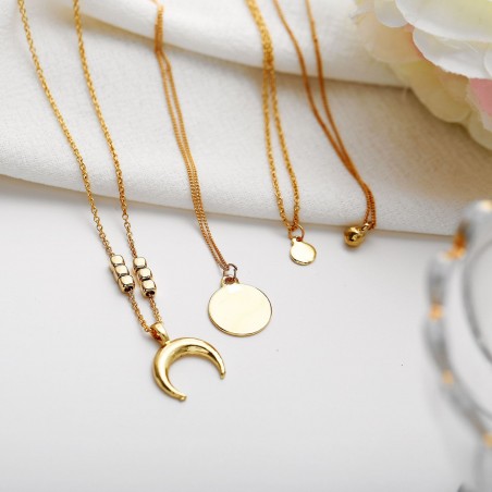 Chain TASYAS Layered moon and pendant necklace