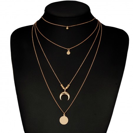 Chain TASYAS Layered moon and pendant necklace