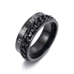 Ring TASYAS Chain of time black size 20