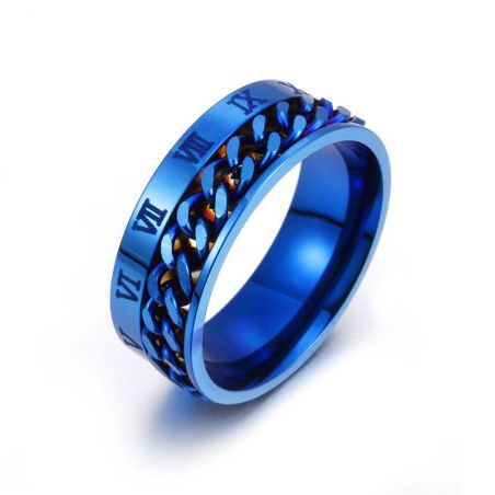 Ring TASYAS Chain of time blue size 17.5