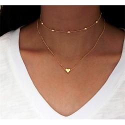 Chain TASYAS Small heart, double necklace