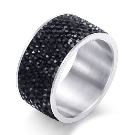 Ring TASYAS Brilliant shine black size 17.5