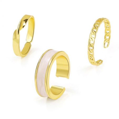 Ring set TASYAS 3 unclosed ring gold