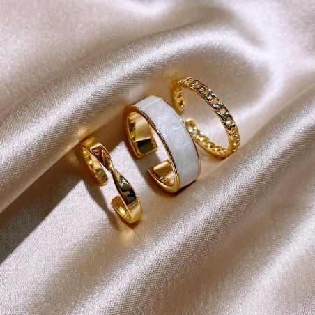Ring set TASYAS 3 unclosed ring gold