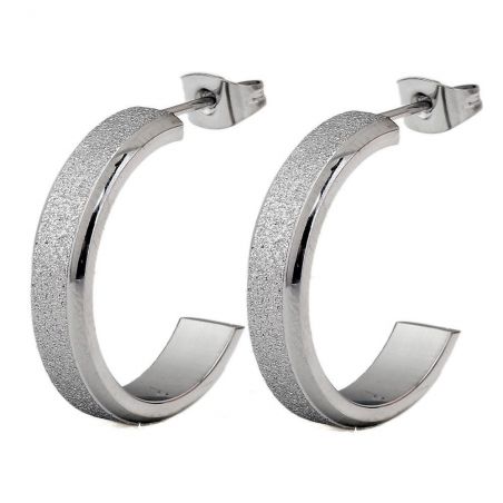 Earrings TASYAS Diamond grit silver