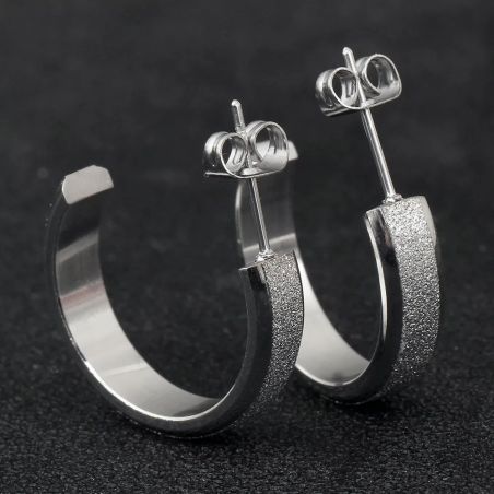 Earrings TASYAS Diamond grit silver
