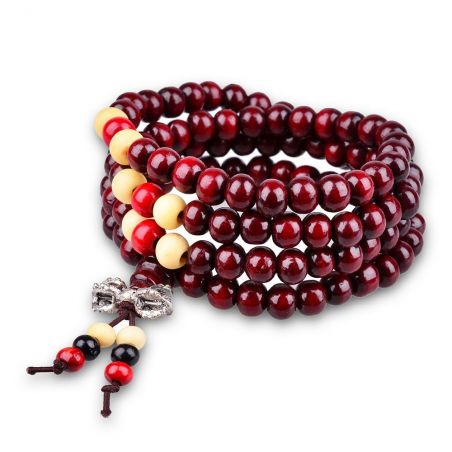 Rosary TASYAS Rosary 108 beads with elastic band Ø8 mm wood cherry