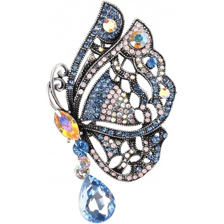 Brooch TASYAS Butterfly with blue stone