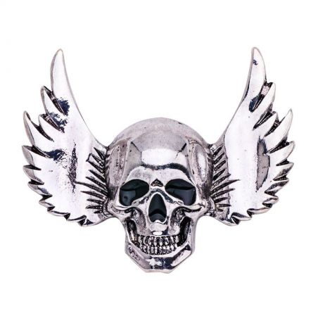 Brooch TASYAS Skull with wings Style 2 silver