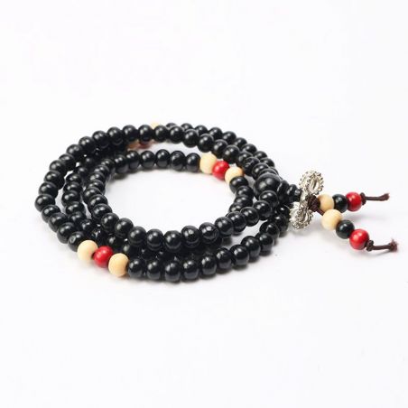Rosary TASYAS Rosary 108 beads with elastic band Ø6 mm wood black 2