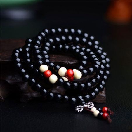 Rosary TASYAS Rosary 108 beads with elastic band Ø6 mm wood black 2