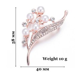 Brooch TASYAS Pearl bouquet rose gold
