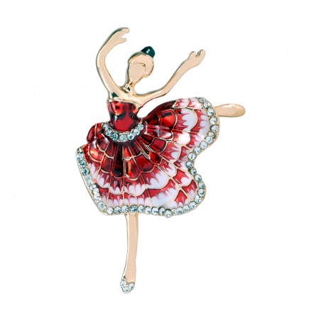 Brooch TASYAS Ballerina in red