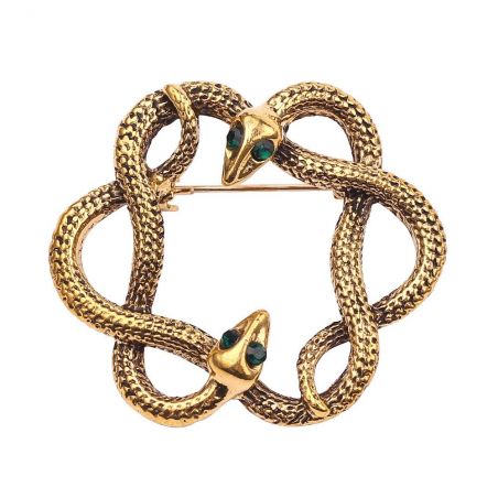 Brooch TASYAS Intertwined Snakes gold