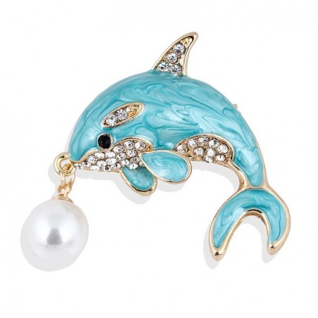 Brooch TASYAS Dolphin with a ball