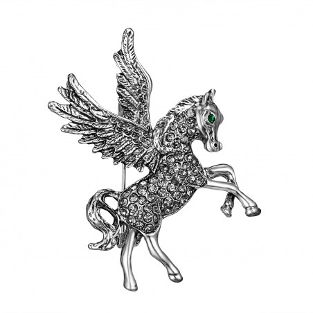 Brooch TASYAS Pegasus in rhinestones