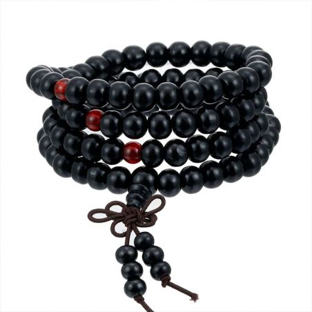 Rosary TASYAS Rosary 108 beads with elastic band Ø8 mm wood black