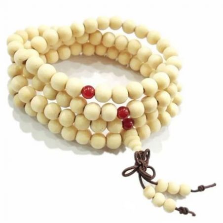 Rosary TASYAS Rosary 108 beads with elastic band Ø8 mm wood white