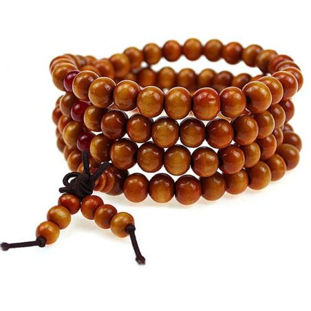 Rosary TASYAS Rosary 108 beads with elastic band Ø8 mm wood brown-orange