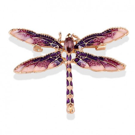 Brooch TASYAS Dragonfly with lilac stone