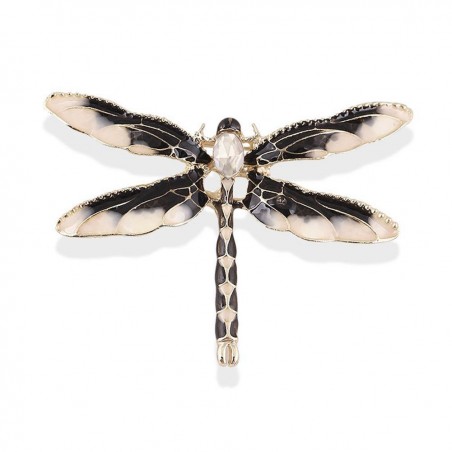 Brooch TASYAS Dragonfly with transparent stone