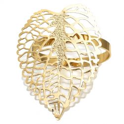 Napkin ring TASYAS Openwork leaf gold
