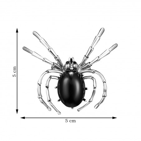 Brooch TASYAS Spider with black stone