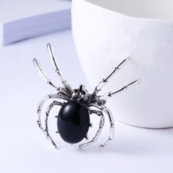 Brooch TASYAS Spider with black stone