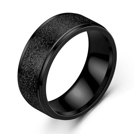 Ring TASYAS Diamond grit black size 17.5