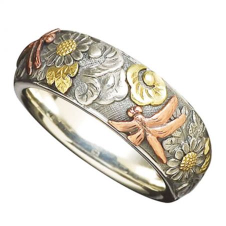 Ring TASYAS Dragonfly with flower size 15.5