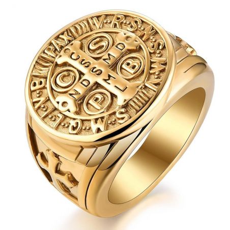 Ring TASYAS Saint Benedict gold size 17