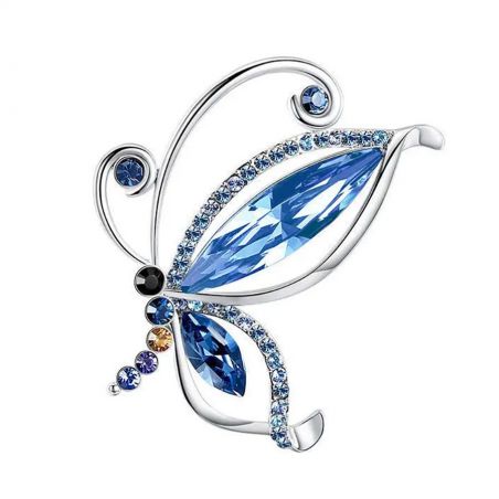 Brooch TASYAS Butterfly Sophistication blue