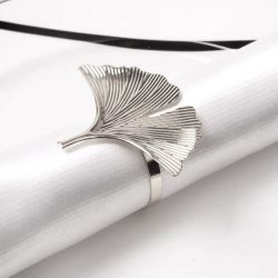 Napkin ring TASYAS Ginkgo leaves silver