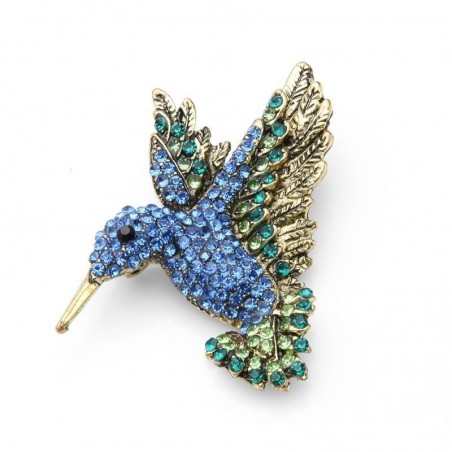 Brooch TASYAS Hummingbird blue