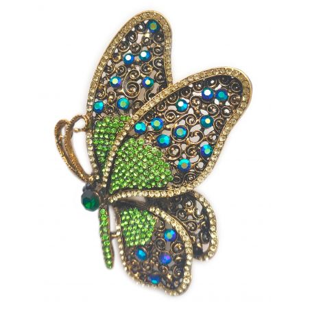 Brooch TASYAS Openwork butterfly lazuli