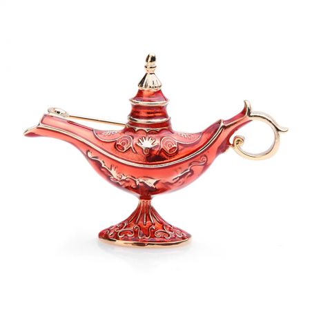 Brooch TASYAS Aladdin lamp red