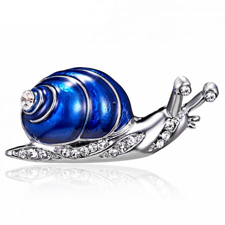 Brooch TASYAS Snail in a blue shell
